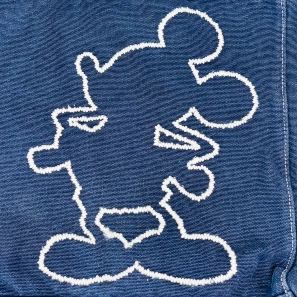 Disneyland Resort Blue Canvas Tote Bag with Embroidered Mickey Mouse Silhouette - Picture 4 of 9